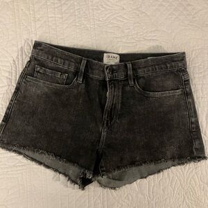 FRAME Denim Women's Black/Grey Le Cutoff Distressed Denim Shorts (Size 28)